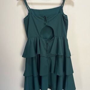 Altar'd State Teal Tiered Cutout Dress